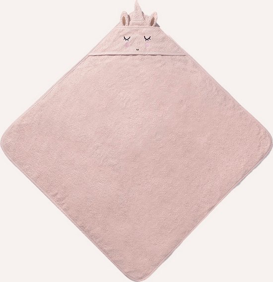 Petite Amélie Badcape baby met capuchon 'Lara' - Baby bad Licht Roze - 100% badstof biologisch katoen - Baby Handdoek met Badcape, Omslagdoek