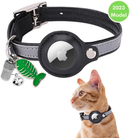 Petspace - AirTag halsband - Kattenhalsband AirTag - Kattenbandje - Geschikt voor Apple AirTag - Katten Accessoire - Reflecterend - Maat M