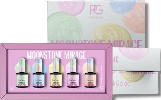 Pink Gellac Moonstone Mirage Set Collection Box - Gellak Set van 5 x 15 ml Effect Kleuren Gellak - Gel Nagellak - Gel Lak