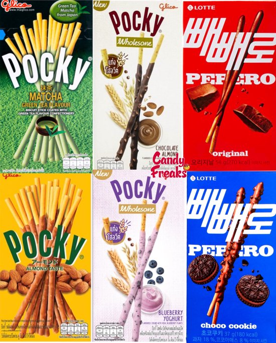 Pocky pakket 6 delig - Japans snack pakket - Korean Japans snack pakket - Asian - Giftbox