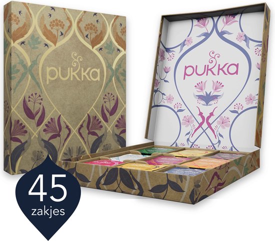 Pukka Original Selection Box - Biologische Kruidenthee - 45 theezakjes - 9 verschillende smaken - Leuk als verjaardagscadeau - Theedoos - Geschenkverpakking