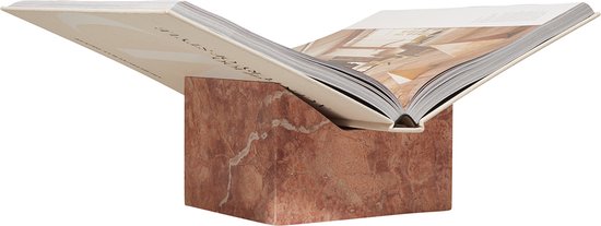 Qoppel Boekenstandaard Travertin Rood/Roze voor koffietafelboeken - boekenhouder - bookstand - bookholder - boekensteun