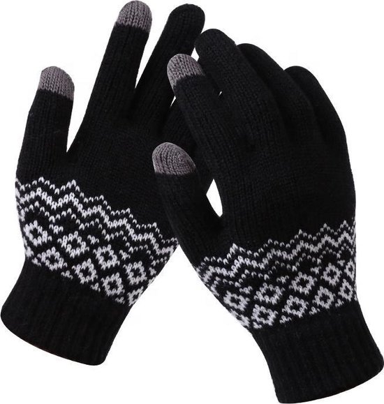 R2B Touchscreen handschoenen winter - Zwart - Universeel - Handschoenen dames / heren winter