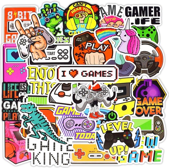 Retro Video Games stickers - Mix 50 stuks - Gaming