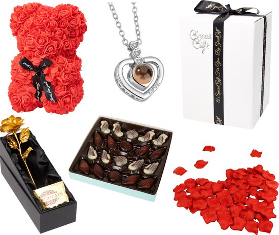 Romantisch Cadeau Pakket - GreatGift - Cadeau Voor vrouw - Liefde - Valentijn - Trouwen - Verjaardag - Geschenk Box - Cadeau -Love Box -Cadeau Box Met Romantische Cadeaus Voor Haar