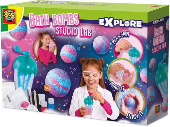 SES Creative - Explore - Bruisballen Studio Lab - Science Speelgoed Voor Kinderen - Badbruisbal maken - STEM speelgoed - Experimenteerdozen - Made in Holland - Vanaf 8 Jaar