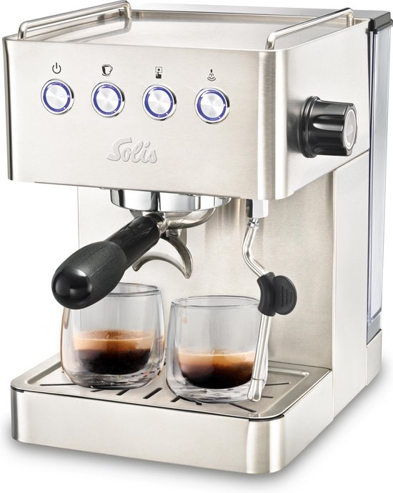 Solis Barista Gran Gusto 1014 Pistonmachine - Espressomachine - Koffiemachine met Bonen - Zilver