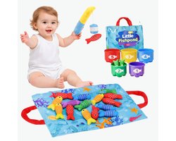 Stoffen visspel voor baby’s - Baby Speelgoed 1 jaar - Montessori speelgoed 6 maanden tot 2 jaar - Baby cadeaus 6 maanden