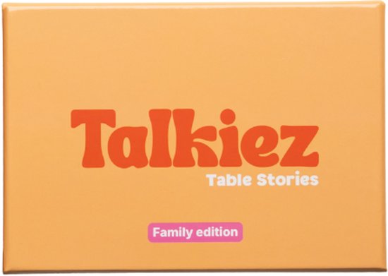 Talkiez - Familie Editie - Vragenspel voor Families en gezinnen - Kaartspel - Praatkaarten - Gesprekskaarten - Cardgame - 100 speelkaarten