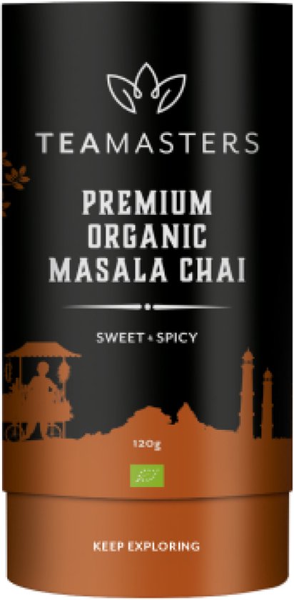 Teamasters Premium Organic Masala Chai 120 gram - Indiase Kruidenthee - Indische vegan Chai - Oplosthee - Chai Latte