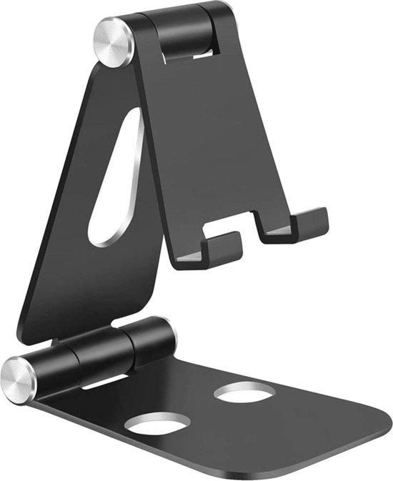 Telefoonhouder Bureau Telefoonstandaard Aluminium Telefoon Standaard - Telefoon Tablet Houder Telefoonstandaard Bureau - Zwart