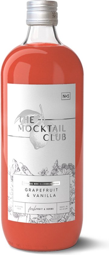The Mocktail Club - N°5 Grapefruit & Vanilla - Alcoholvrije Mocktail - 100% natuurlijke ingrediënten
