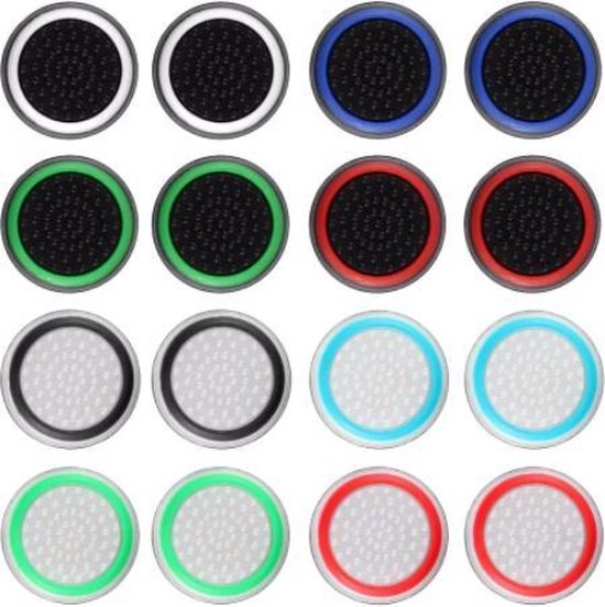 Thumb grips - 8 Paar = 16 Stuks - Geschikt voor de volgende game consoles: PS3 - PS4 - PS5 - Xbox - Xbox One - Xbox 360- Thumbgrips - Gaming accessoires - Playstation - Pro gaming set - Thumb grips voor controllers - Thumbs