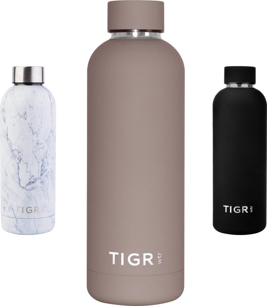 TIGR The Minimalist - Drinkfles - Thermosfles - RVS - 500ml - Taupe