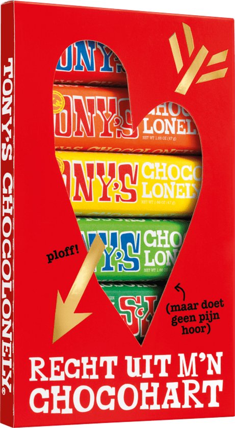 Tony's Chocolonely Proeverijtje Hart - Chocoladecadeau - 288 gram