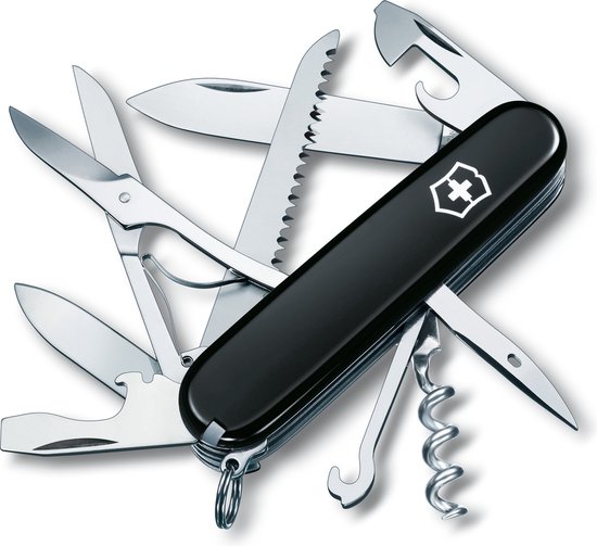 Victorinox Huntsman Zwitsers Zakmes - 15 Functies - Zwart - RVS