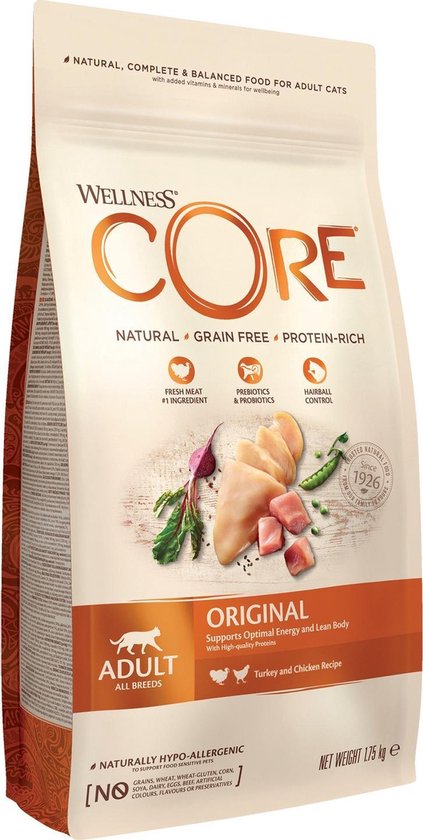 Wellness Core Grain Free Cat Original Kalkoen & Kip - Kattenvoer - 1.75 kg