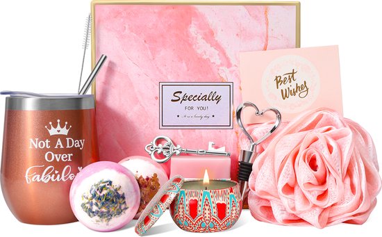 Wellness kadoset -Spa kadoset voor vrouwen - verjaardag cadeau vrouw - cadeau pakket -giftset voor dames - kadoset om te ontspannen in de badkamer - moederdag kado - rozen geur - lavendel geur